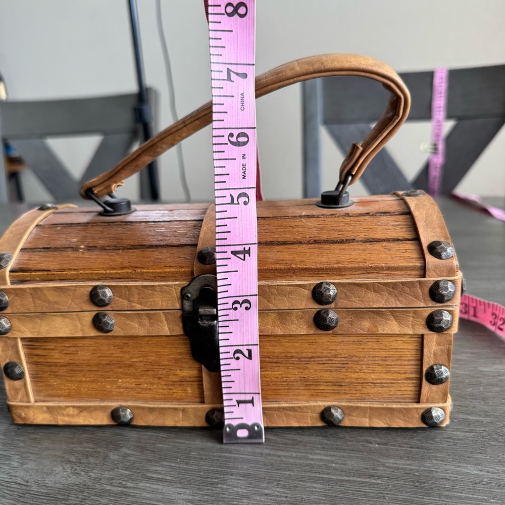 Vintage Roger Van S Wooden Chest Box Crate Purse Bag - Picture 13 of 15